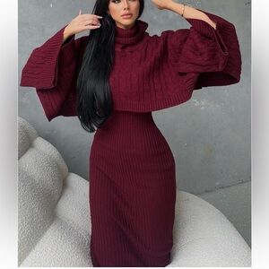 2 piece sweater midi dress